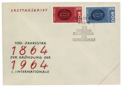 DDR 1964 FDC Mi-Nr. 1054-1055 SSt. 100. Jahrestag der Ersten Internationalen Arbeiterassoziation