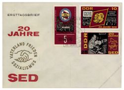 DDR 1966 FDC Mi-Nr. 1173-1177 SSt. 20 Jahre SED