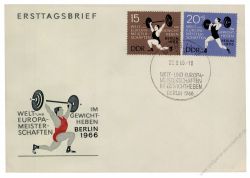 DDR 1966 FDC Mi-Nr. 1210-1211 SSt. Welt- und Europameisterschaften im Gewichtheben