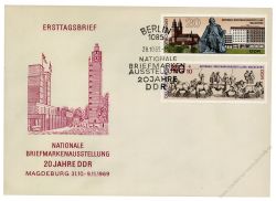 DDR 1969 FDC Mi-Nr. 1513-1514 SSt. Nationale Briefmarkenausstellung 20 Jahre DDR