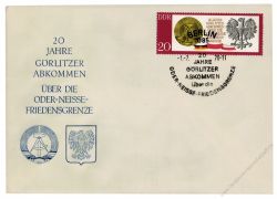 DDR 1970 FDC Mi-Nr. 1591 SSt. 20. Jahrestag des Grlitzer Abkommens zur Oder-Neie-Grenze