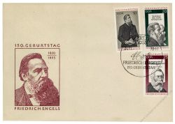 DDR 1970 FDC Mi-Nr. 1622-1624 SSt. 150. Geburtstag von Friedrich Engels