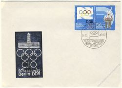 DDR 1985 FDC Mi-Nr. 2949 (ZD) (W Zd 635) SSt. Session des Internationalen Olympischen Komitees