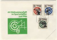 DDR 1986 FDC Mi-Nr. 3045-3047 SSt. Weltmeisterschaft im Sportschieen