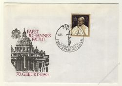 DDR 1990 FDC Mi-Nr. 3337 SSt. 70. Geburtstag von Papst Johannes Paul II.