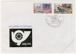 DDR 1990 FDC Mi-Nr. 3354-3357 SSt. 500 Jahre internationale Postverbindungen in Europa