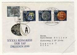 DDR 1990 FDC Mi-Nr. 3360-3363 SSt. Kongress der Internationalen Astronautischen Fderation