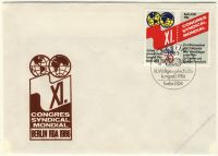 DDR 1986 FDC Mi-Nr. 3049 (ZD) SSt. Weltgewerkschaftskongress